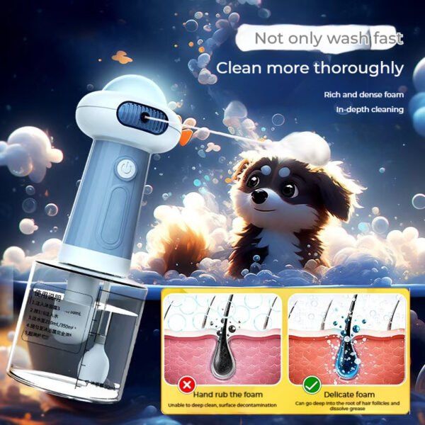 Pet Cleaning Bathing Automatic Pet Shower Foaming Machine Cat Dog Bath Solution Foaming Machine Electric Bubble Machine