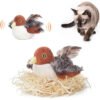 Cat Toys Rechargeable Flapping Bird Sparrow Touch Activated Kitten Toy Interactive Cat Exercise Toys for All Breeds Cat Kicker