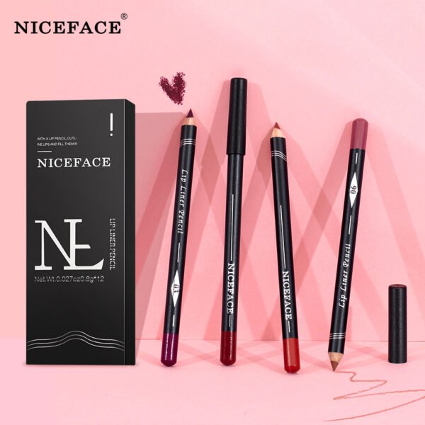 NICEFACE 12 Color Lip Liner Nude Color Modification Is Not Easy To Fade Lip Liner Matte Velvet Lipstick Lip Pencil