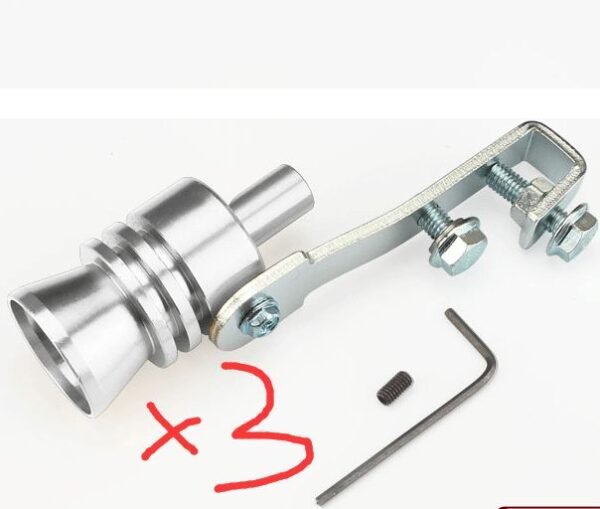 Car Modified Sound Wave Imitator Turbo Whistle - Silver 3pcs, M
