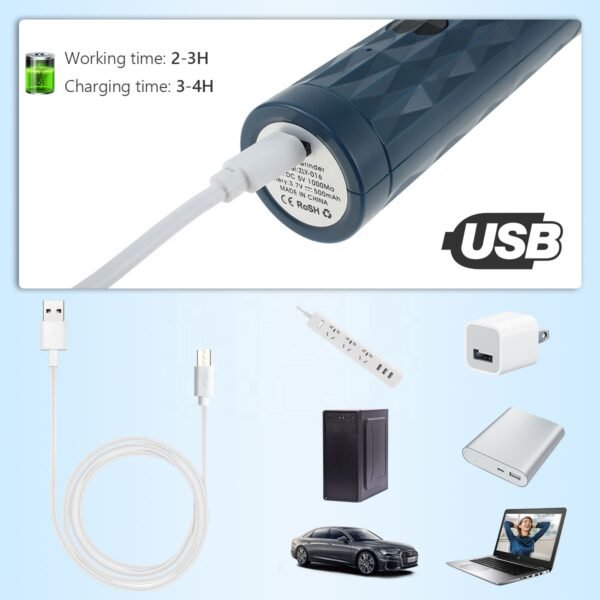 Electric Pet Nail Polisher With Light Dog And Cat Cleaning Automatic Manicure Device USB Rechargeable Manicure Device