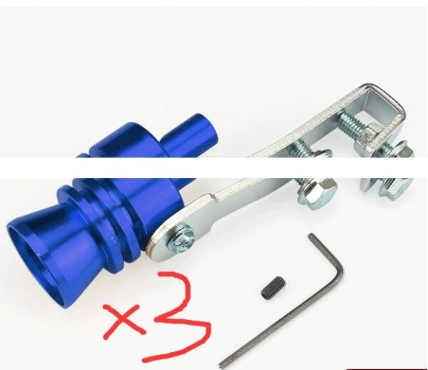 Car Modified Sound Wave Imitator Turbo Whistle - BLUE 3PCS, M