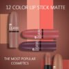 Matte Lipstick Bean Paste Plum Color Sexy Red Nude Beige Brown Red Bullet Lipstick