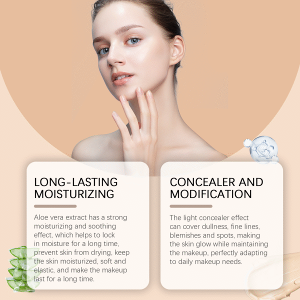 Moisturizing Concealer Foundation Light, Moisturizing, Brightening And Nourishing Skin Matte And Clear Oil Skin For Dry Skin