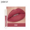 QIBEST Silky Lip Glaze Non-Stick Cup Does Not Fade Lip Gloss Makeup Color Liquid Lipstick Matte Moisturizing Lip Gloss