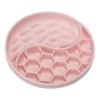 High Temperature Resistant Silicone Dog Food Bowl New Product 2-partition Slow Food Honeycomb Silicone Dog Bowl