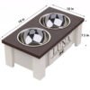 Raised Dog Bowl Stand with Internal Storage, Elevated Dog Bowls with Double Stainless Steel Dish Separate Design Easy Reach Pet Diner for Cats & Dogs