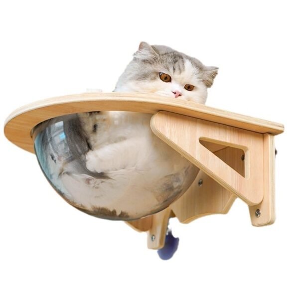 Solid wood spacecraft cat nest cat hammock hanging suction cup climbing frame balcony