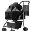 2-in-1 folding dog cart, pet folding cart, four-wheel dog/cat cart, waterproof pad, car seat, sun visor