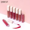 QIBEST Silky Lip Glaze Non-Stick Cup Does Not Fade Lip Gloss Makeup Color Liquid Lipstick Matte Moisturizing Lip Gloss