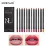 NICEFACE 12 Color Lip Liner Nude Color Modification Is Not Easy To Fade Lip Liner Matte Velvet Lipstick Lip Pencil