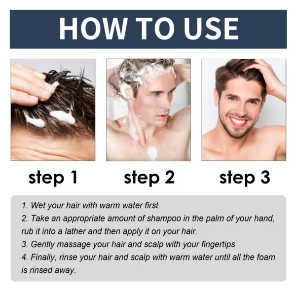 Men's Shampoo Deep Clean Moisturizing Root And Scalp Massage Nourishing Treatment Shampoo