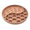High Temperature Resistant Silicone Dog Food Bowl New Product 2-partition Slow Food Honeycomb Silicone Dog Bowl
