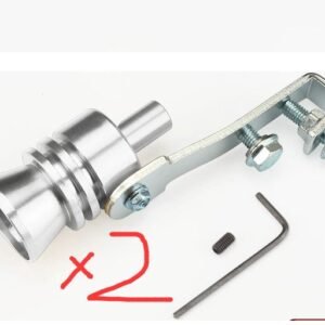 Car Modified Sound Wave Imitator Turbo Whistle - Silver 2pcs, S