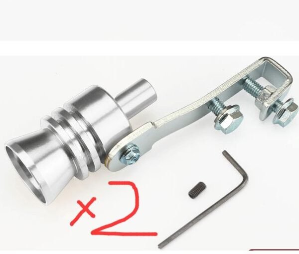 Car Modified Sound Wave Imitator Turbo Whistle - Silver 2pcs, S