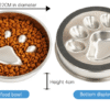 Pet Slow Feeding Food Bowl Slow Down Eating Non-Slip Metal Puzzle Maze Pet Dishes Anti Choke Stainless Steel Pet Bowl Training