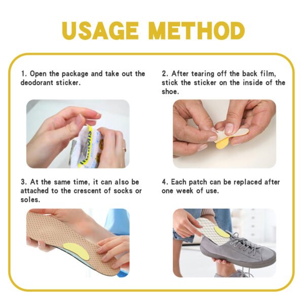 Stop Odor Shoe Deodorant Patch, Shoes Deodorant Fresh Clean Odor Absorbent Foot Sweat Insole