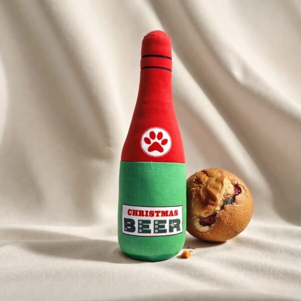 Plush Wine Bottle Chew Toy for Pets