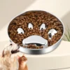 Pet Slow Feeding Food Bowl Slow Down Eating Non-Slip Metal Puzzle Maze Pet Dishes Anti Choke Stainless Steel Pet Bowl Training