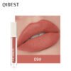 QIBEST Silky Lip Glaze Non-Stick Cup Does Not Fade Lip Gloss Makeup Color Liquid Lipstick Matte Moisturizing Lip Gloss