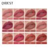 QIBEST Silky Lip Glaze Non-Stick Cup Does Not Fade Lip Gloss Makeup Color Liquid Lipstick Matte Moisturizing Lip Gloss