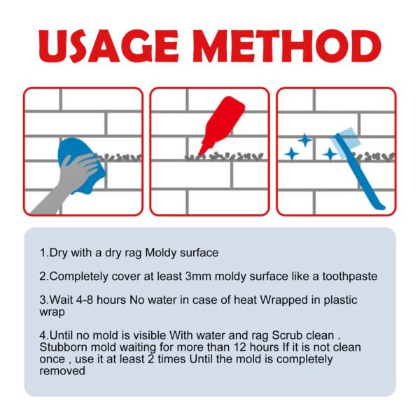 Mildew Remover Gel, Multi-Functional Mildew Remover Wall Tile Crevices Refrigerator Washing Machine Rubber Ring Cleaner