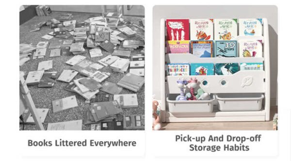 MIGO BEAR Kids Bookshelf Organizer