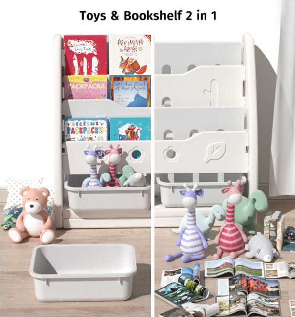 MIGO BEAR Kids Bookshelf Organizer