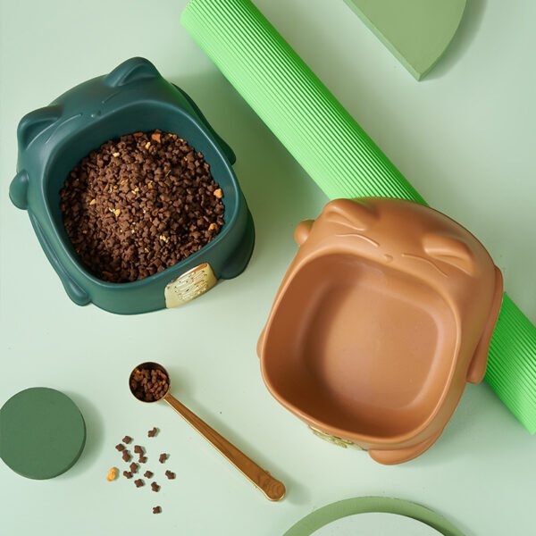 New Cartoon Lucky Cat Bowl Cat Bowl Single Bowl PP Pet Bowl Wholesale Cat Drinking Water Dog Bowl Food Basin
