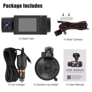 The New Three-lens Driving Recorder 2 Inch HD 1080p Car Front Inside - Triple lens s11