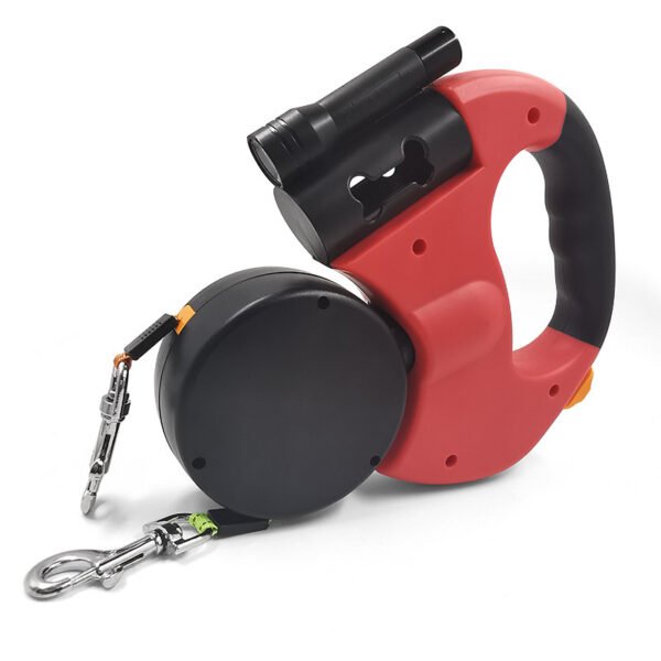 Amazon&amp;#039;s New Product Automatic Retractable Traction Rope One Tow Two Double Heads Creative Dog Walking Rope Dog Chain Pet Supplies