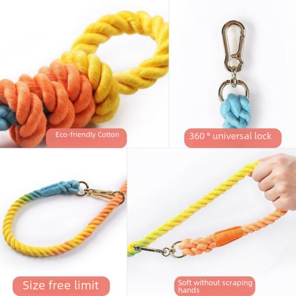 Woven Rainbow Running Dog Leash Multifunctional Dog Leash Double-headed Pet Leash Dog Leash