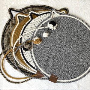 Cotton Rope Woven Cat Scratch Pad Toy Ball Integrated Cat Sleeping Pad Scratch-resistant Wear-resistant Washable Pet Pad