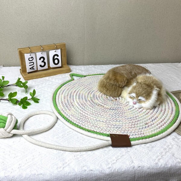Cotton Rope Woven Cat Scratch Pad Toy Ball Integrated Cat Sleeping Pad Scratch-resistant Wear-resistant Washable Pet Pad