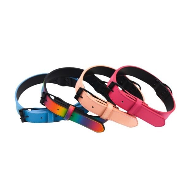 Reflective Adjustable PU Dog Collar