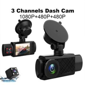 The New Three-lens Driving Recorder 2 Inch HD 1080p Car Front Inside - Triple lens s11+64G card