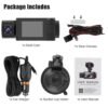 The New Three-lens Driving Recorder 2 Inch HD 1080p Car Front Inside