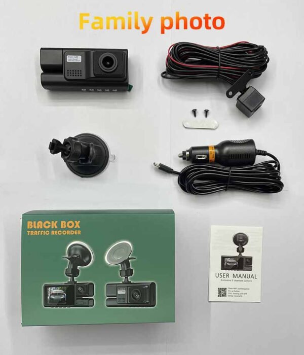 The New Three-lens Driving Recorder 2 Inch HD 1080p Car Front Inside - Triple lens s3