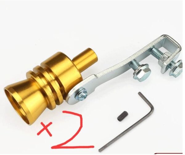 Car Modified Sound Wave Imitator Turbo Whistle - Gold 2pcs, L