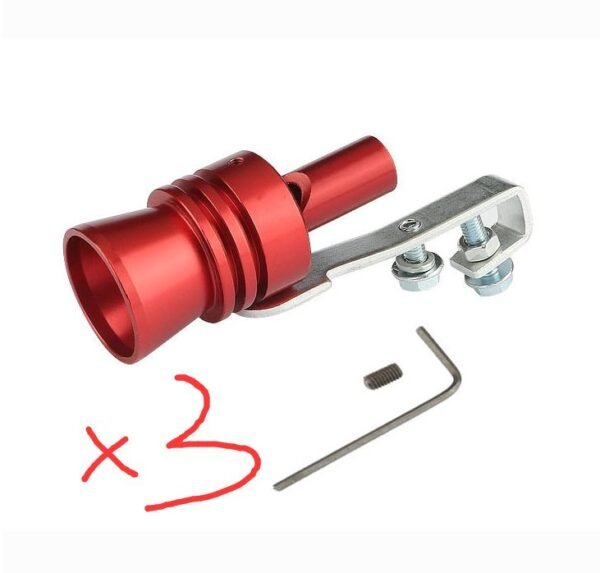 Car Modified Sound Wave Imitator Turbo Whistle - Red 3pcs, S