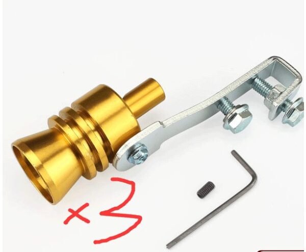 Car Modified Sound Wave Imitator Turbo Whistle - Gold 3pcs, M