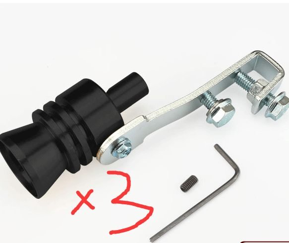 Car Modified Sound Wave Imitator Turbo Whistle - black 3pcs, Xl