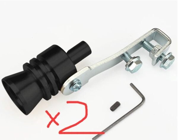 Car Modified Sound Wave Imitator Turbo Whistle - black 2pcs, L